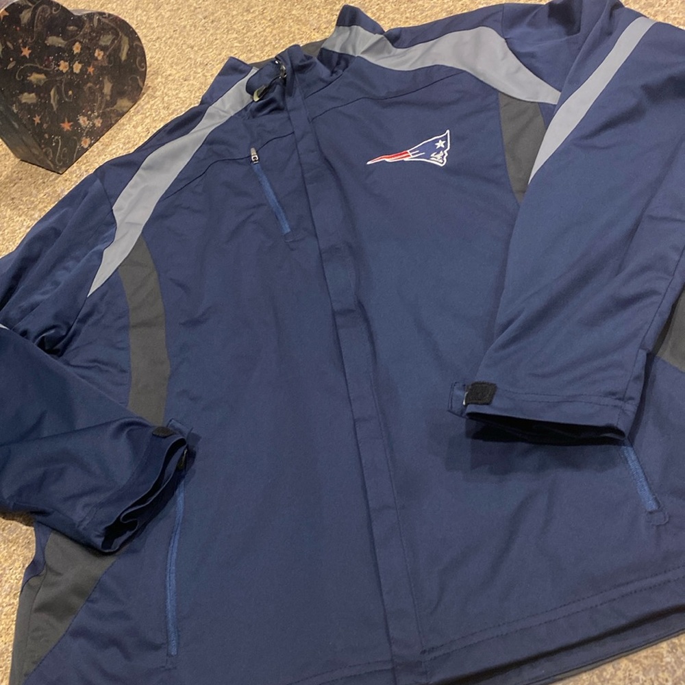 Antigua New England Patriots NFL Football Navy Blue and Gray Jacket Large - Picture 1 of 17
